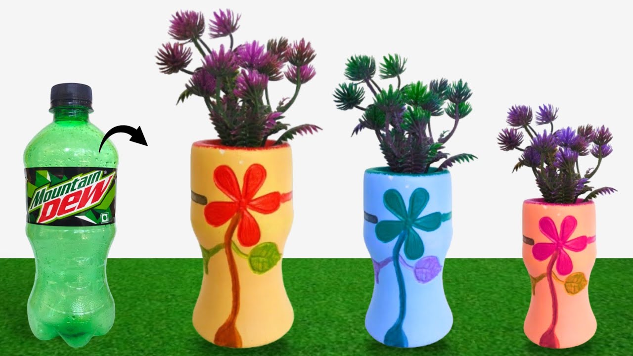 Amazing flower vase making with plastic bottle best out of waste
