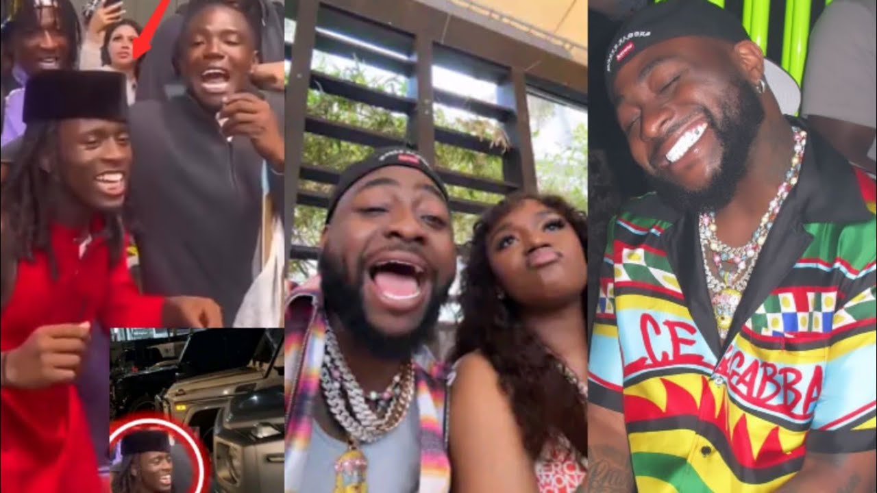 Davido and Chioma Cruise With popular American Streamer Kai Cenat in Lagos As he arrive Nigeria