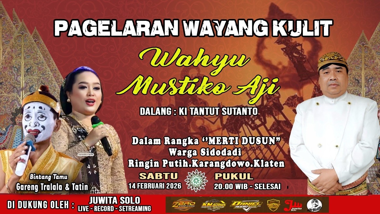 🔴 LIVE  WAYANG KULIT KI TANTUT SUTANTO//WAHYU MUSTIKO AJI //14 FEBRUARI 2026