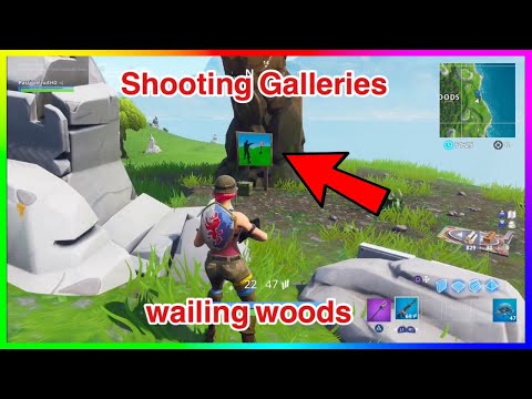 get a score of 5 or more at the shooting gallery east of wailing woods - shooting galleries on fortnite east of wailing woods