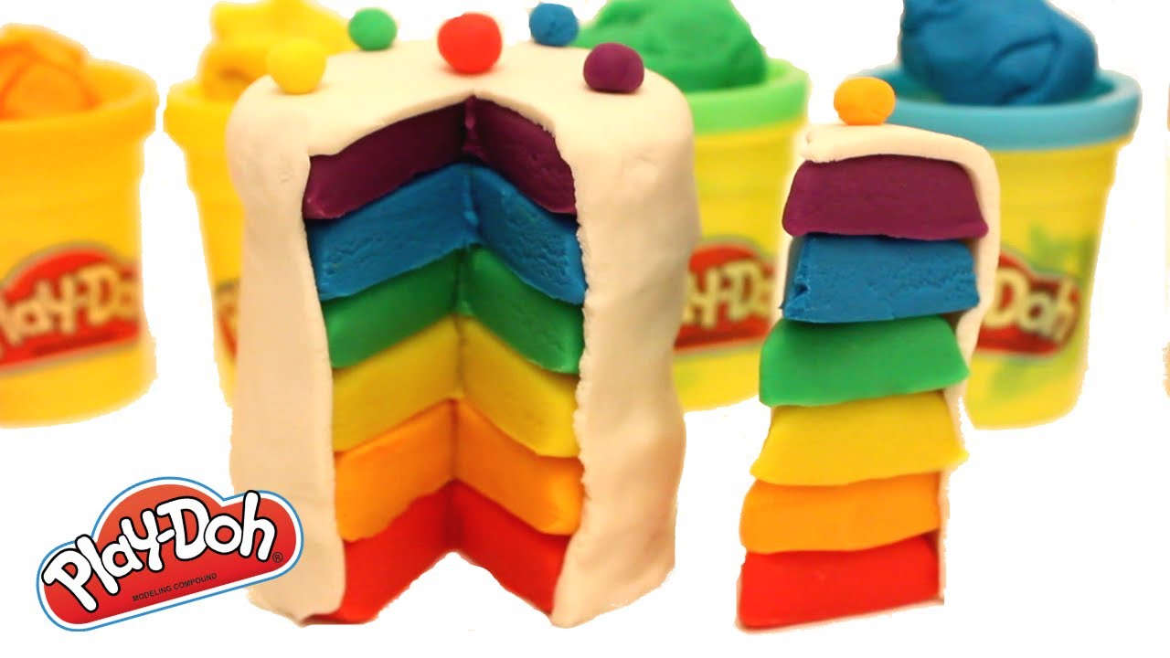 DIY Play Doh Rainbow Cake FUN & EASY!! YouTube