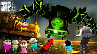 GTA 5 : Franklin & Shinchan Going To HORROR TRAIN PLACE in SUMMER VACATION In GTA 5 ! JSS GAMER