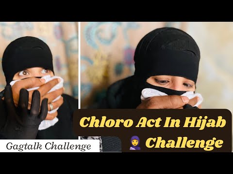 Chloro Act In Hijab 🧕 Niqab + Gloves 🧤 #silentaqsa#aqsaadil #challenge #chloro #gloves #hanky#gag