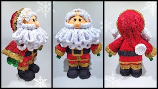 Santa Claus de papel Crepé // Papa Noel // Fácil manualidad navideña