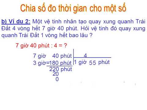 Bài: Chia số đo thời gian cho một số