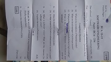 BCA |question paper software engineering |KUK UNIVERSITY| 2019-2020 |