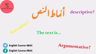 تعلم اللغة الإنجليزية: أنماط النص: خصائصها، الوحدات المتعلقة بها، وطريقة الإجابة في البكالوريا