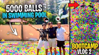 We Put 5000 Balls in Our Swimming Pool 😱 || Boot Camp Vlog 2 - Two Side Gamers