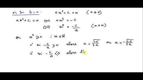 Résoudre une équation de second degré cas particuliers : sans utiliser le discriminant