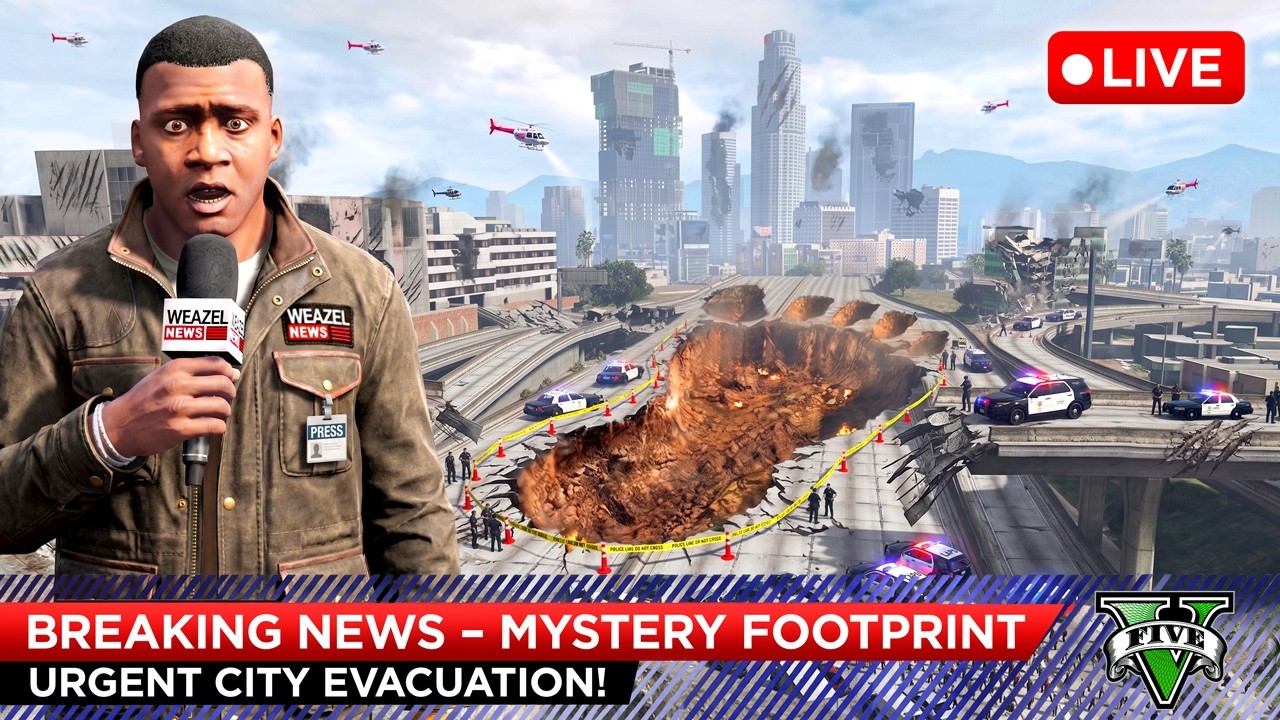 I Found GIANT Mysterious Foot Prints in GTA 5... (MOVIE)