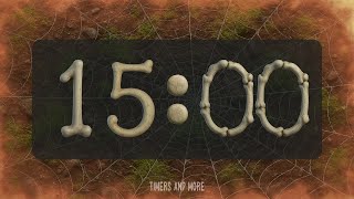 15 Minute Halloween Countdown Timer – Bone Numbers & Spooky Silence ⏳🕸️