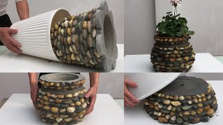 3 Creative Craft Ideas From Cement And Gravel Beautify Your Home - Cement And Stone Flower Pot