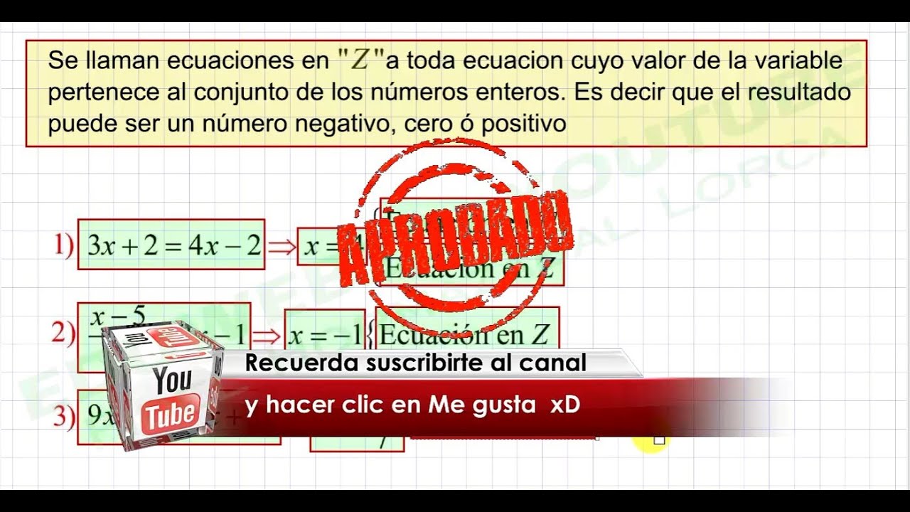 Primer año Ecuaciones en Z Video 1 Que es una ecuacion en Z YouTube