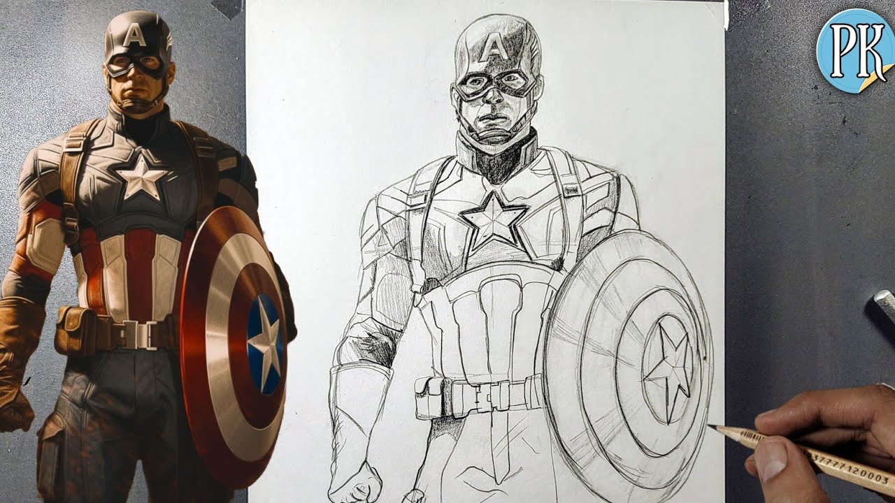 How to Draw Captain America - Really Easy Drawing Tutorial