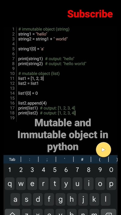 What is a mutable and immutable object in python ? #python #programming ...