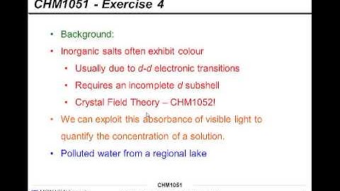 CHM1051 Pre-lab Video - Exercise 4