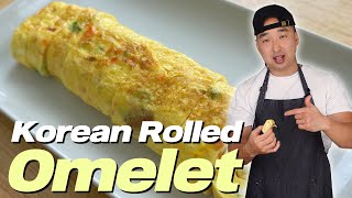 Easy Korean Rolled Omelet with Cheese | Gyeranmari (Korean Egg Roll)