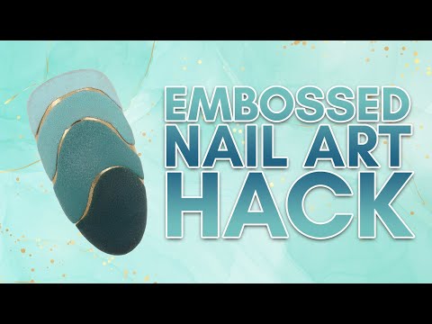 Embossed Nail Art HACK using Acrylic Powder and Chrome Pigment