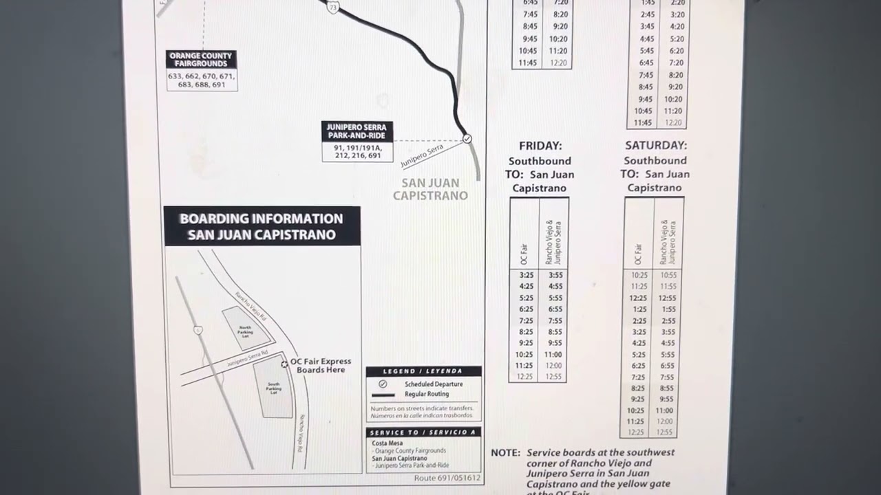 OC Fair Express Route 691 Map
