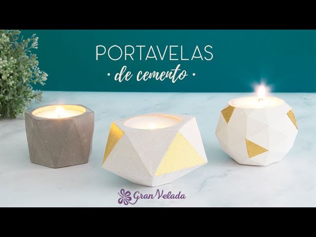 Portavelas de cemento 