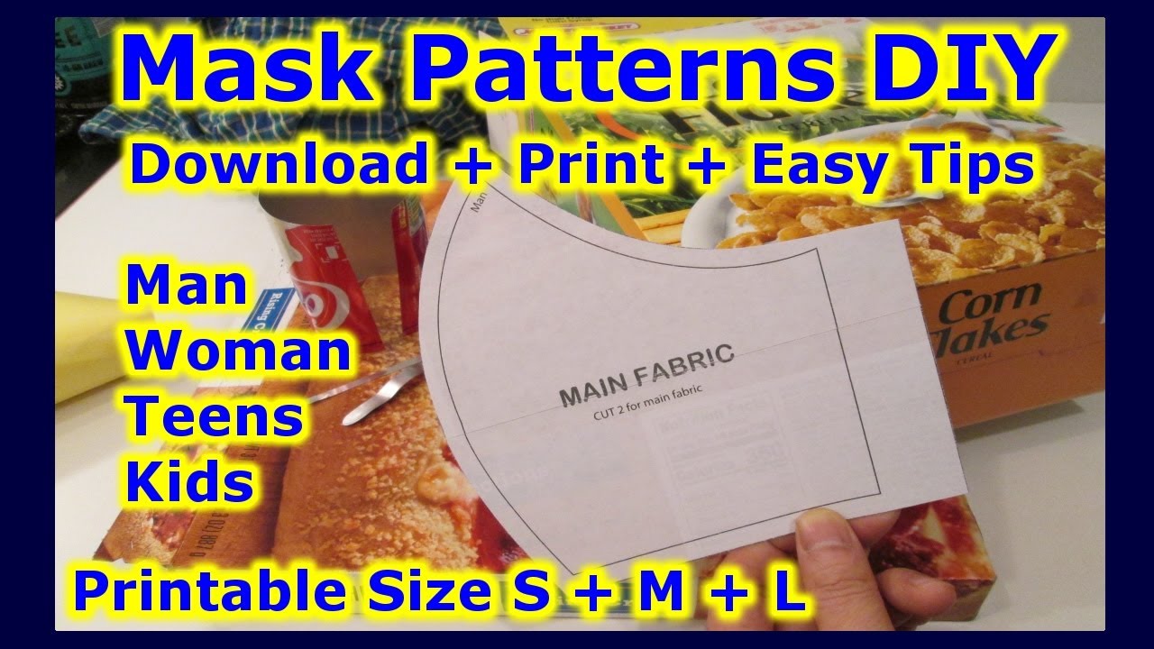 Face Mask Pattern Download How To Diy Printable Print Sizes Men
