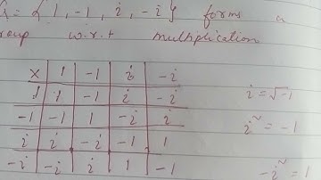 G= {1,-1,i,-i) forms a group w.r.t multiplication