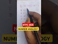 ntpc number analogy question