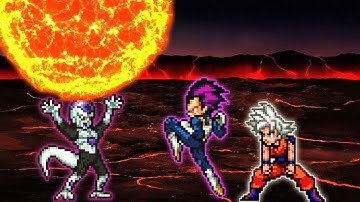 Black Freeza OP(new) VS Vegeta OP(All Form) & Goku DBS 3.5 OP(All Form) in Jump Force Mugen