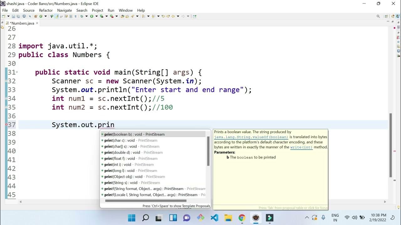 Program to print all perfect number in a given range | Java Eclipse ...