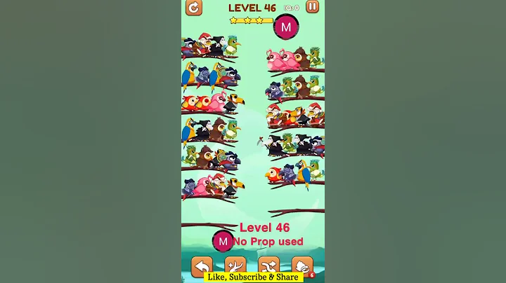 #bird #sort 2 #color #puzzle #level 46 #birdsort #colour #gaming #viral #trending #shorts #solution