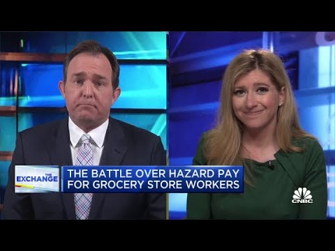 Behind the battle over hazard pay for grocery store workers