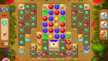 GardenScapes Level 1307 no boosters (18 moves)