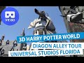 VR 3D Diagon Alley Full Tour  - Harry Potter World 2020 | Universal Studios Florida