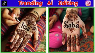 Mehndi designs Ai photo Name Editing || Ai  mendi design name photo editing | Ishtiaq Nazeer screenshot 5