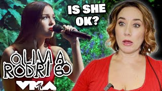 Vocal Coach SHOCKED at stage FALLING APART | Olivia Rodrigo 2023 VMA's
