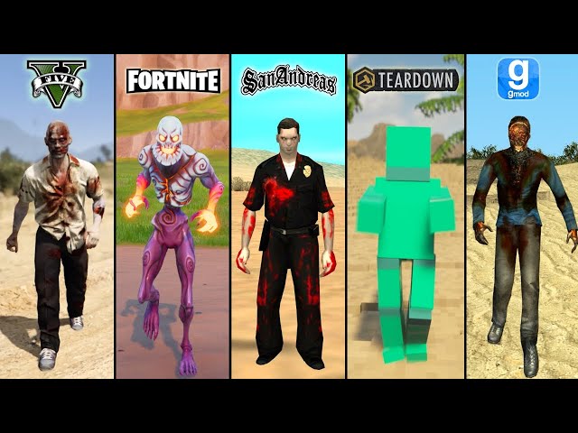 GTA 5 Zombie vs Fortnite Zombie vs Teardown Zombie vs GTA SA Zombie vs Garry's Mod - Which is Best? class=