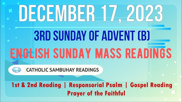 17 December 2023 English Sunday Mass Readings | 3rd Sunday of Advent (B)