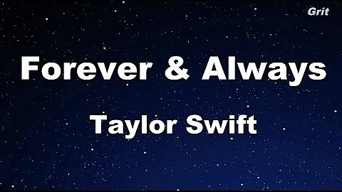 Forever And Always - Taylor Swift Karaoke【No Guide Melody】
