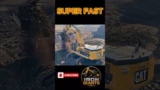 Caterpillar 390D Excavator Loading Trucks With Two Passes #excavator #shorts  #heavymachinery