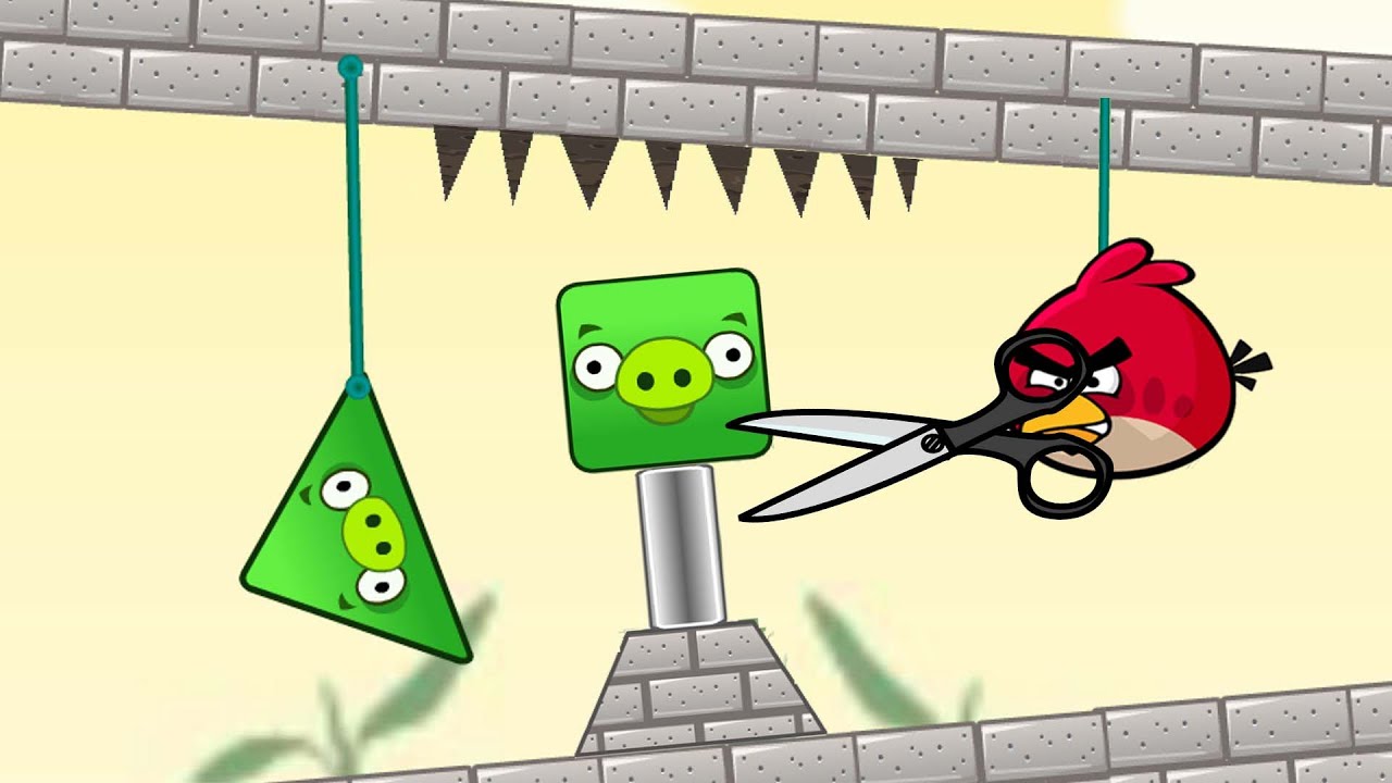Angry Birds Piggies Out FORCE SQUARE AND TRIANGLE PIGGIES DOWN BY