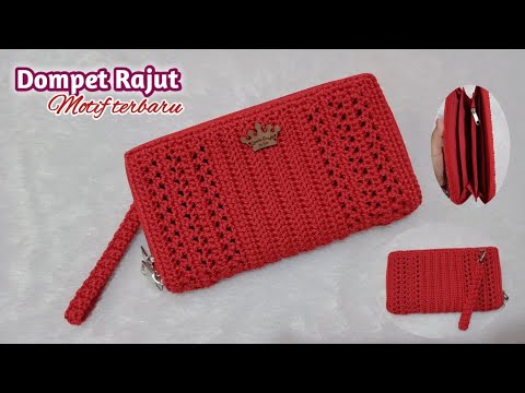 crochet : tutorial membuat dompet rajut || cover dompet rajut terbaru ...