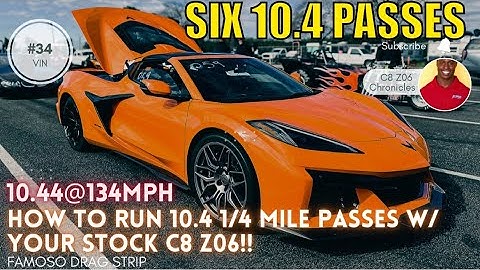 How to run a 10.4 in your C8 Z06: Chevy tested at 10.6 in the 1/4 mi, here