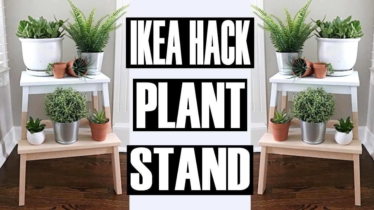 wooden plant stand IKEA ASKHOLMEN corner ladder shelf 