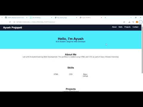 Oasis Infobyte Internship Level 1 | Landing Page, Portfolio & Temperature Converter| Ayush Prajapati