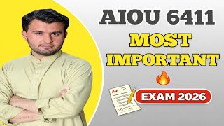 AIOU 6411 Foundations of Education Important Questions | Exam 2026