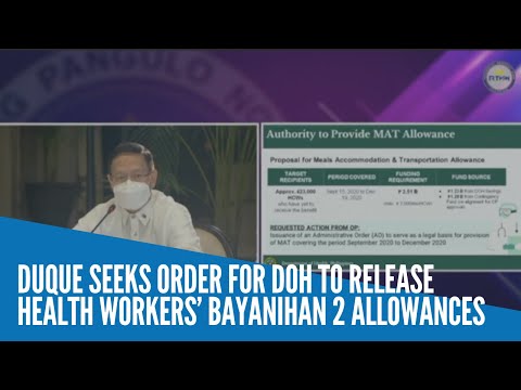 Duque seeks order for DOH to release health workers’ Bayanihan 2 allowances