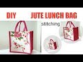 DIY: Simple Jute Lunch Bag(carry bag) By Hema. #1