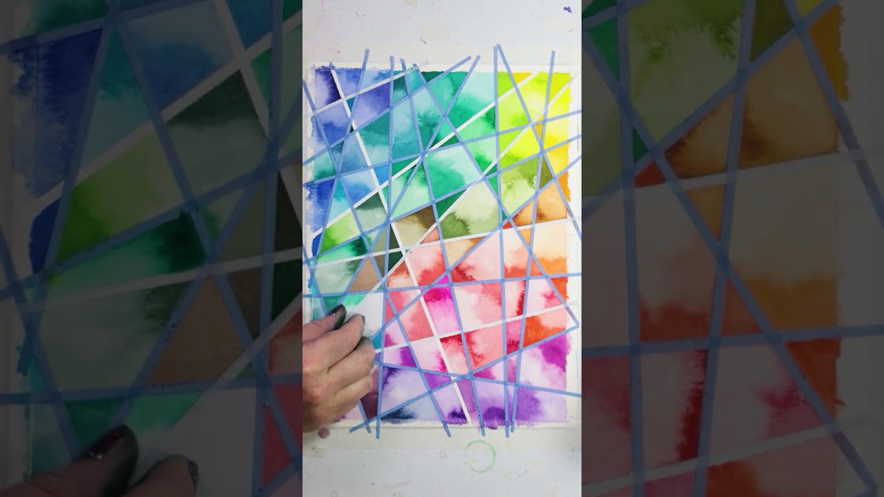 The Art Lounge - Watercolor Resist Painting: Layer your paper with Washi  tape and begin exploring with watercolors. Blending, color mixing, water  movement! Let dry and remove the tape to uncover a