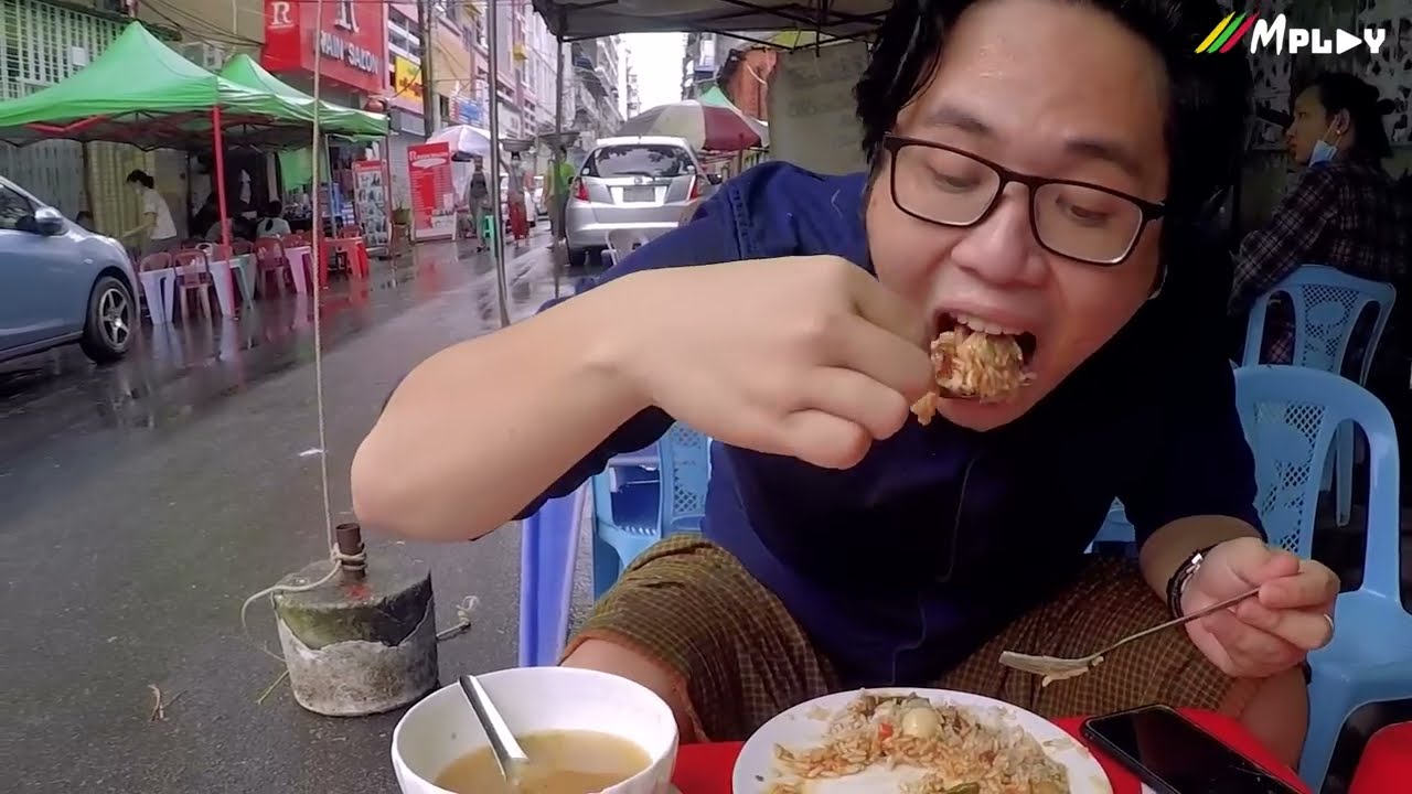 Roasted Pork & Char Siu Rice with Starchy Broth 🍛😋- Myanmar Street Food/ကော်ရည်ရွှဲရွှဲ  ထမင်းပေါင်း