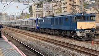 E235系配給回送　EF64 1030(長岡) ＋E235系F14編成　保土ヶ谷駅を通過